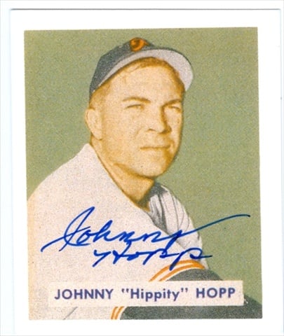 37673 Johnny Hopp Autographed Baseball Card Pittsburgh Pirates 1949 Bowman Reprint Set Tcma 1988 No. 207 67