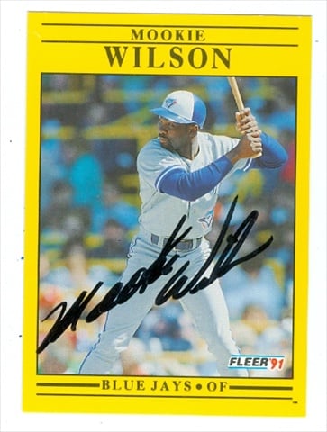 37675 Mookie Wilson Autographed Baseball Card Toronto Blue Jays 1991 Fleer No. 192 67