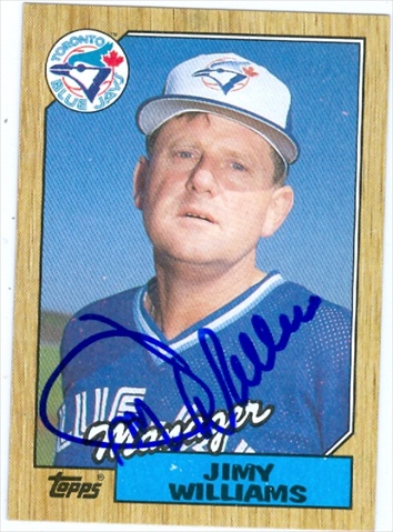 37748 Jimy Williams Autographed Baseball Card Toronto Blue Jays 1987 Topps No. 786 67