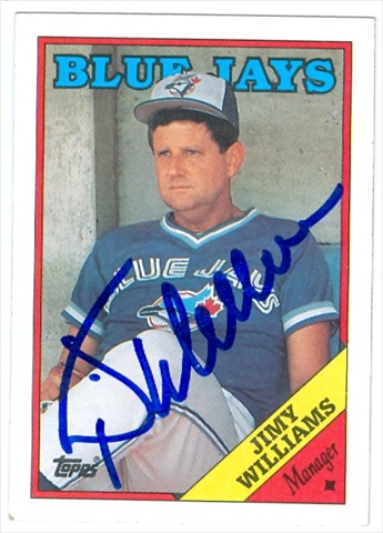 37754 Jimy Williams Autographed Baseball Card Toronto Blue Jays 1988 Topps No. 314 67
