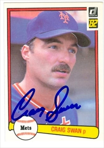 37793 Craig Swan Autographed Baseball Card New York Mets 1982 Donruss No. 589 67