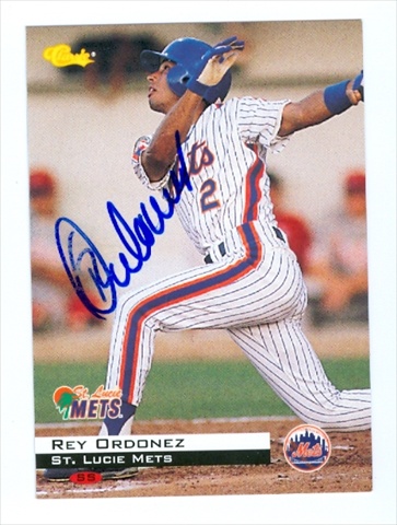 37808 Rey Ordonez Autographed Baseball Card New York Mets 1994 Classic Minor League Baseball No. 199 67