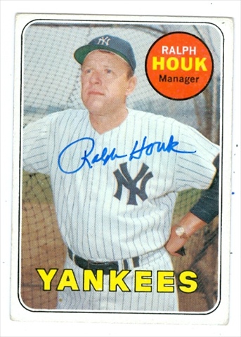 37865 Ralph Houk Autographed Baseball Card New York Yankees 1969 Topps No. 447 67