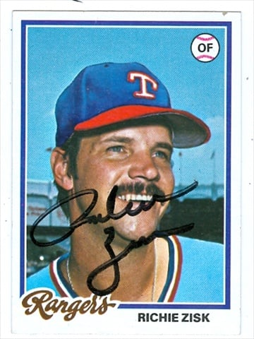 38101 Richie Zisk Autographed Baseball Card Texas Rangers 1978 Topps No. 110 67