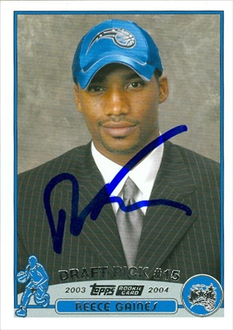 43655 Reece Gaines Autographed Basketball Card Orlando Magic 2003 Topps No .235
