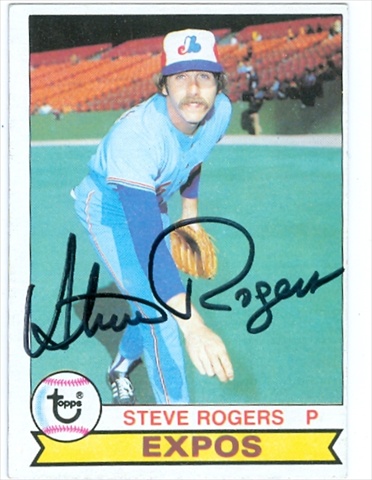 44995 Steve Rogers Autographed Baseball Card Montreal Expos 1979 Topps No .235