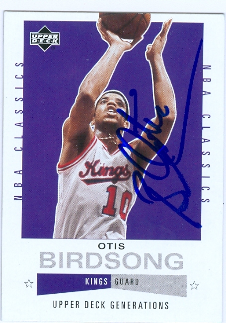 45012 Otis Birdsong Autographed Basketball Card Kansas City Kings 2002 Upper Deck Generations No .180