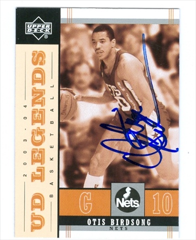 45013 Otis Birdsong Autographed Basketball Card New Jersey Nets 2004 Upper Deck Legends No .56