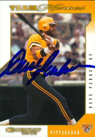 45031 Dave Parker Autographed Baseball Card Pittsburgh Pirates 2003 Donruss Team Heroes No .413