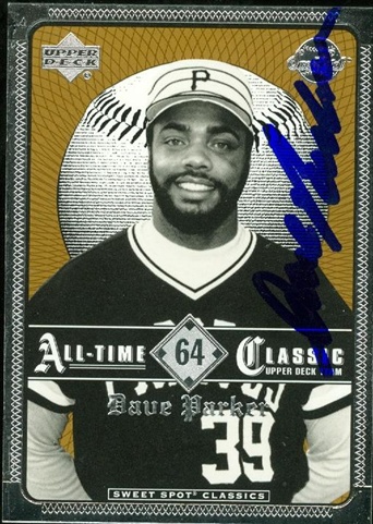 45032 Dave Parker Autographed Baseball Card Pittsburgh Pirates 2002 Upper Deck Sweet Spot Classic No .64