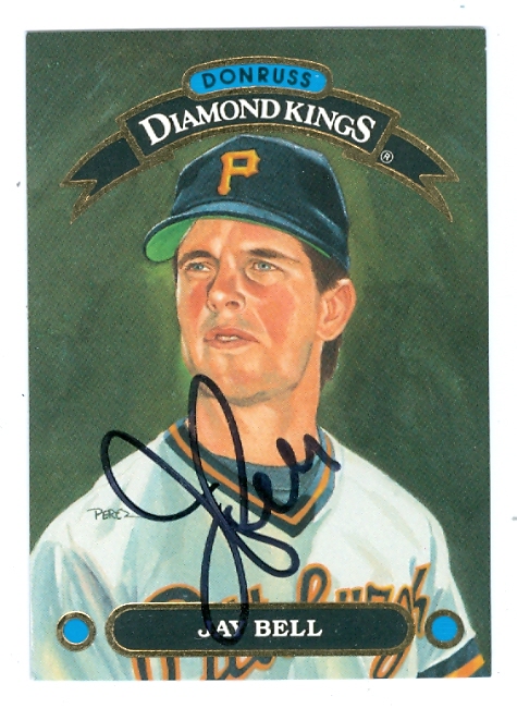 45086 Jay Bell Autographed Baseball Card Pittsburgh Pirates 1991 Donruss Diamond Kings No .Dk-17