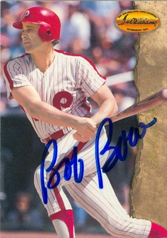 45132 Bob Boone Autographed Baseball Card Philadelphia Phillies 1994 Ted Williams Card Co. No .72