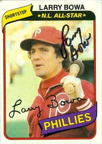 45178 Larry Bowa Autographed Baseball Card Philadelphia Phillies 1980 Topps No .630