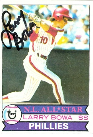 45195 Larry Bowa Autographed Baseball Card Philadelphia Phillies 1979 Topps No .210