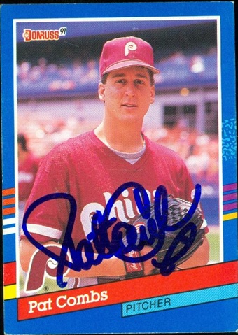 45226 Pat Combs Autographed Baseball Card Philadelphia Phillies 1991 Donruss No .60