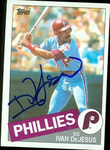 45247 Ivan Dejesus Autographed Baseball Card Philadelphia Phillies 1985 Topps No .791