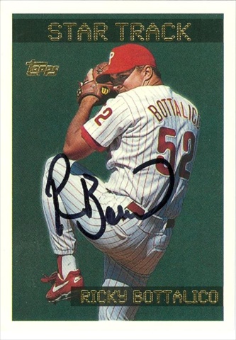 45254 Ricky Bottalico Autographed Baseball Card Philadelphia Phillies 1995 Topps Star Track No .59