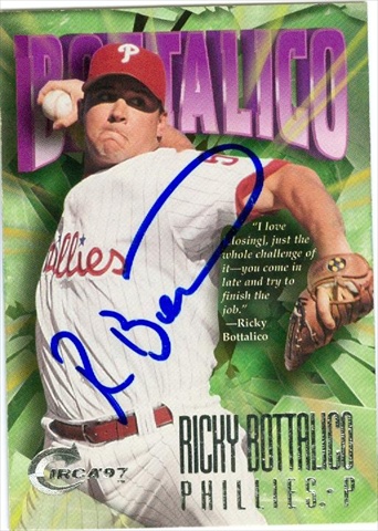 45289 Ricky Bottalico Autographed Baseball Card Philadelphia Phillies 1997 Circa No .230