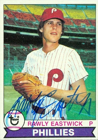 45319 Rawly Eastwick Autographed Baseball Card Philadelphia Phillies 1979 Topps No .271