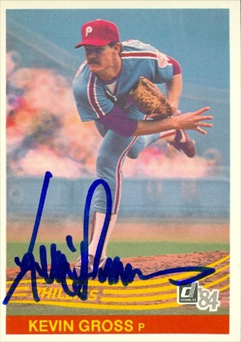 45356 Kevin Gross Autographed Baseball Card Philadelphia Phillies 1984 Donruss No .381