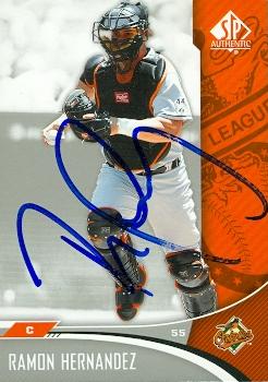 50584 Ramon Hernandez Autographed Baseball Card Baltimore Orioles 2006 Upper Deck Sp Authentic No .3