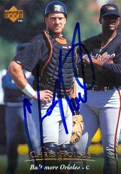 50591 Chris Hoiles Autographed Baseball Card Baltimore Orioles 1995 Upper Deck No .131