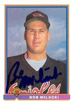 50595 Bob Milacki Autographed Baseball Card Baltimore Orioles 1991 Bowman No .101