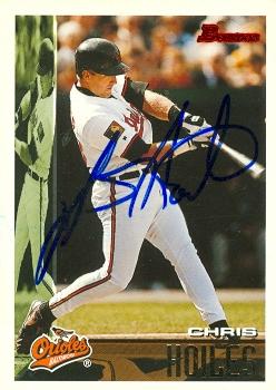 50598 Chris Hoiles Autographed Baseball Card Baltimore Orioles 1995 Bowman No .288