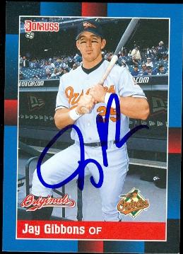 50601 Jay Gibbons Autographed Baseball Card Baltimore Orioles 2002 Donruss No .353