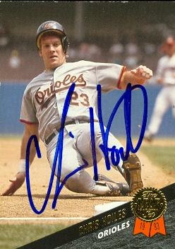 50619 Chris Hoiles Autographed Baseball Card Baltimore Orioles 1993 Leaf No .133