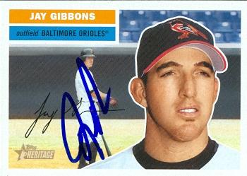50623 Jay Gibbons Autographed Baseball Card Baltimore Orioles 2005 Topps Heritage No .35