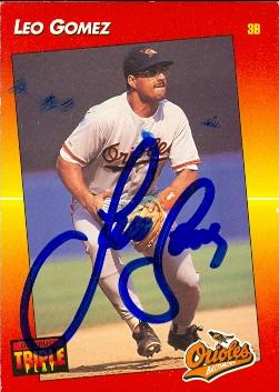 50631 Leo Gomez Autographed Baseball Card Baltimore Orioles 1992 Donruss Triple Play No .131