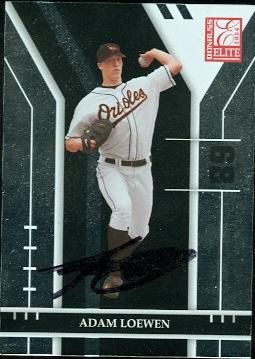 50635 Adam Loewen Autographed Baseball Card Baltimore Orioles 2004 Donruss Elite No .8