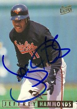50639 Jeffrey Hammonds Autographed Baseball Card Baltimore Orioles 1995 Fleer Ultra No .3