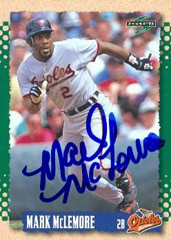 50642 Mark Mclemore Autographed Baseball Card Baltimore Orioles 1995 Score No .162