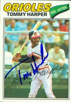50647 Tommy Harper Autographed Baseball Card Baltimore Orioles 1977 Topps No .414