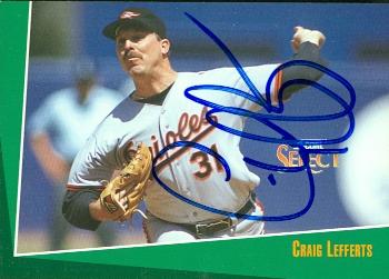 50657 Craig Lefferts Autographed Baseball Card Baltimore Orioles 1992 Score Select No .373