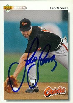 50658 Leo Gomez Autographed Baseball Card Baltimore Orioles 1992 Upper Deck No .161