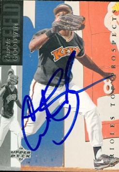 50673 Curtis Goodwin Autographed Baseball Card Baltimore Orioles 1993 Upper Deck No .32