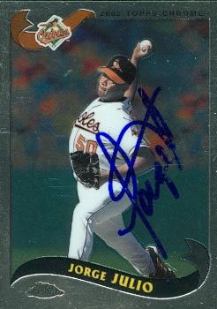 50680 Jorge Julio Autographed Baseball Card Baltimore Orioles 2002 Topps Chrome No .T95