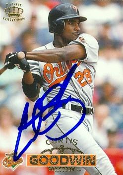 50687 Curtis Goodwin Autographed Baseball Card Baltimore Orioles 1996 Pacific No .241