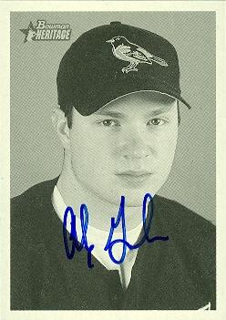 50701 Alex Gordon Autographed Baseball Card Baltimore Orioles 2001 Bowman Heritage No .272