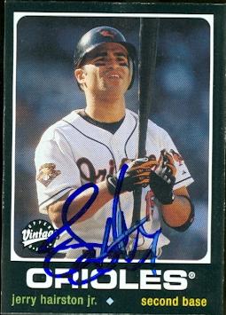 50706 Jerry Hairston Jr. Autographed Baseball Card Baltimore Orioles 2002 Upper Deck Vintage No .60