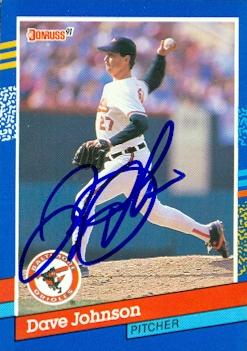 50712 Dave Johnson Autographed Baseball Card Baltimore Orioles 1991 Donruss No .126