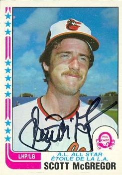 50720 Scott Mcgregor Autographed Baseball Card Baltimore Orioles 1982 O-Pee-Chee No .246