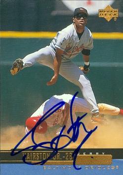 50723 Jerry Hairston Jr. Autographed Baseball Card Baltimore Orioles 1999 Upper Deck No .53