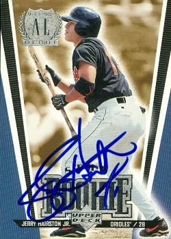 50729 Jerry Hairston Jr. Autographed Baseball Card Baltimore Orioles 1999 Upper Deck Rookie Debut No .289