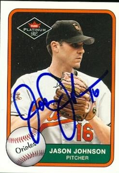 50758 Jason Johnson Autographed Baseball Card Baltimore Orioles 2001 Fleer Platinum Rc 358