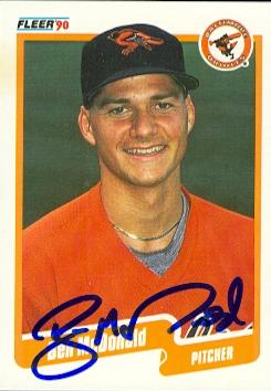 50760 Ben Mcdonald Autographed Baseball Card Baltimore Orioles 1990 Fleer No .180