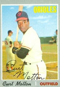 50772 Curt Motton Autographed Baseball Card Baltimore Orioles 1970 Topps No .261